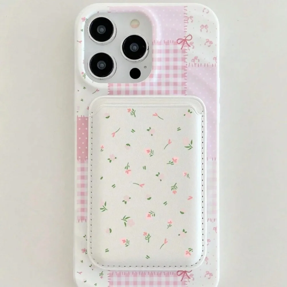 White Floral Portable magnet Bank Case